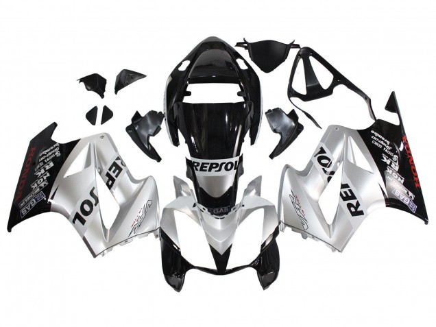 2002-2013 Silver Glossy Black Repsol Honda VFR 800 Motorcycle Fairings