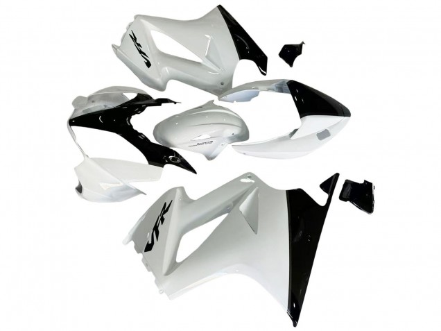 2002-2013 Pearl White Glossy Black Decal Honda VFR 800 Motorcycle Fairings