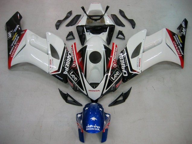 2004-2005 White Blue Red Glossy Black Star Carrera Lee Honda CBR1000RR Motorcycle Fairings