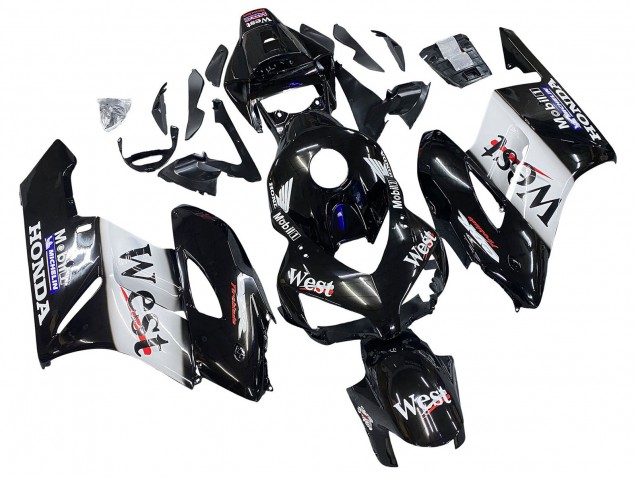 2004-2005 Glossy Black White West Honda CBR1000RR Motorcycle Fairings
