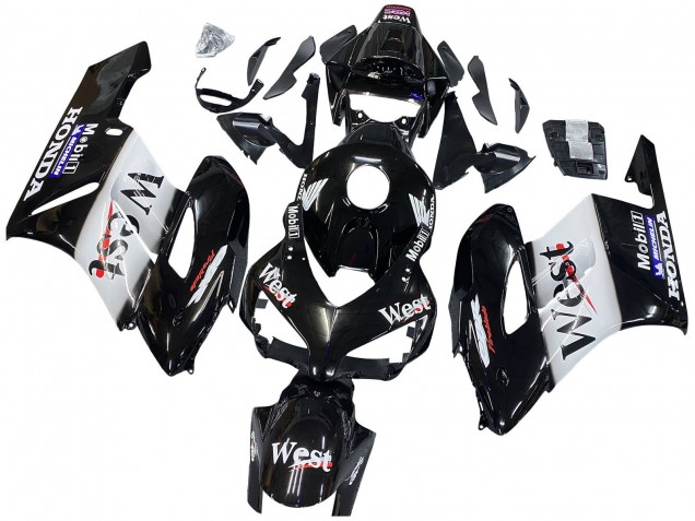 2004-2005 Glossy Black White West Honda CBR1000RR Motorcycle Fairings