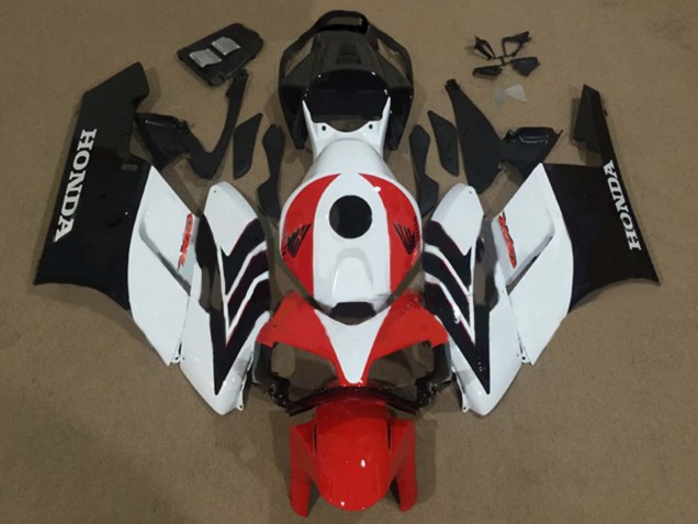 2004-2005 White Red Matte Black Honda CBR1000RR Motorcycle Fairing