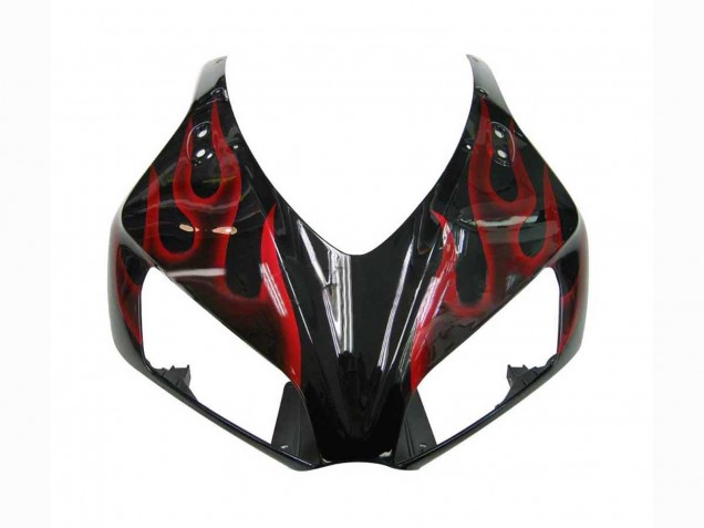 2006-2007 Glossy Black Red Flame Honda CBR1000RR Motorcycle Fairing