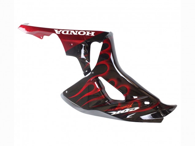 2006-2007 Glossy Black Red Flame Honda CBR1000RR Motorcycle Fairing