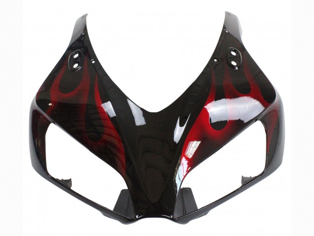 2006-2007 Glossy Black Red Flame Honda CBR1000RR Motorcycle Fairing