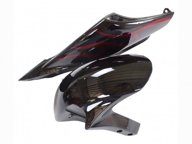 2006-2007 Glossy Black Red Flame Honda CBR1000RR Motorcycle Fairing
