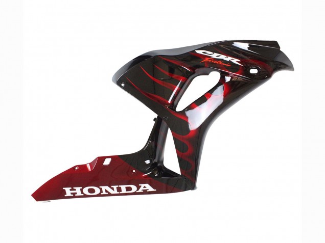 2006-2007 Glossy Black Red Flame Honda CBR1000RR Motorcycle Fairing