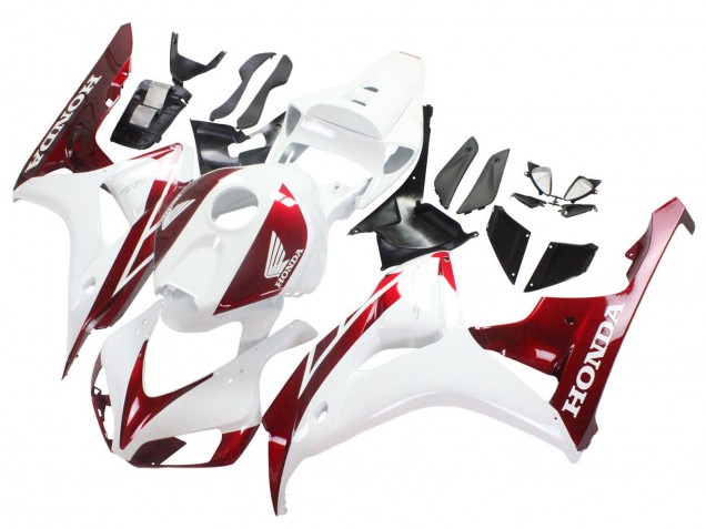 2006-2007 White Red Honda CBR1000RR Motorcycle Fairings