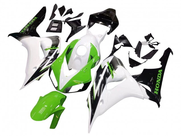 2006-2007 White Green Glossy Black Honda CBR1000RR Motorcycle Fairing