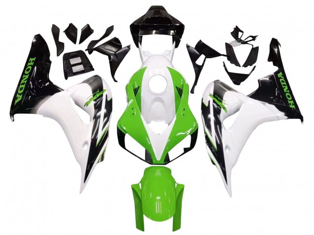 2006-2007 White Green Glossy Black Honda CBR1000RR Motorcycle Fairing