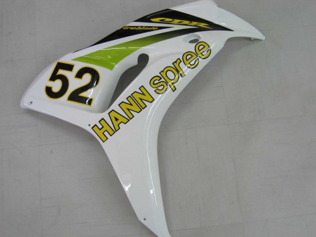 2006-2007 White Green Glossy Black Hannspree 52 Honda CBR1000RR Motorcycle Fairings