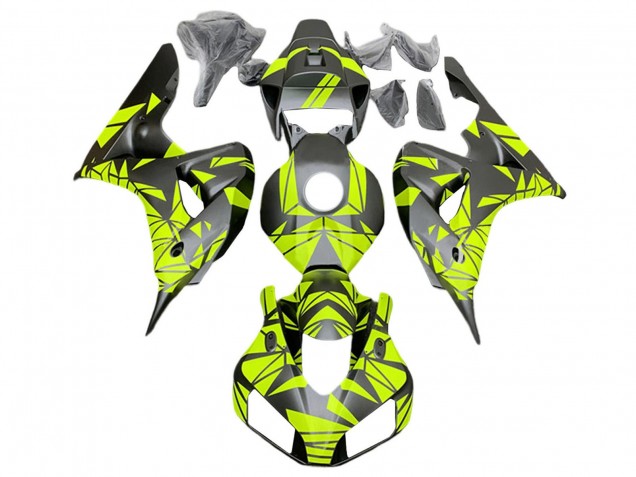 2006-2007 Fluorescent Green Matte Black Honda CBR1000RR Motorcycle Fairings