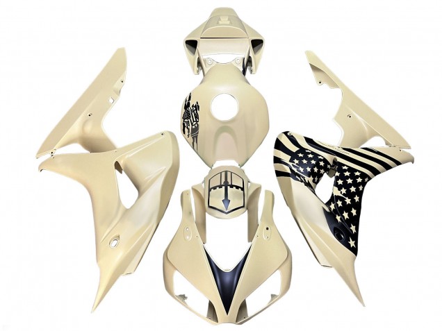 2006-2007 Cream Black Honda CBR1000RR Motorcycle Fairings
