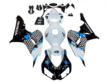 2006-2007 White Blue Glossy Black Honda CBR1000RR Motorcycle Fairing