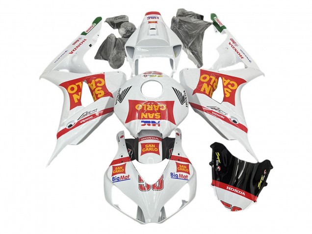 2006-2007 White Red San Carlo Honda CBR1000RR Motorcycle Fairings