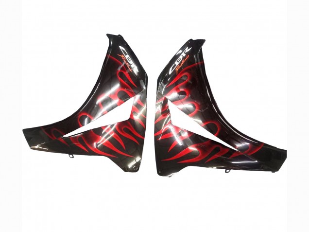2008-2011 Glossy Black Red Flame Honda CBR1000RR Motorcycle Fairing