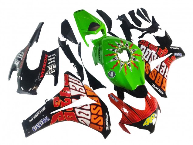 2008-2011 Green Orange Glossy Black Rossi Michelin 46 Honda CBR1000RR Motorcycle Fairings