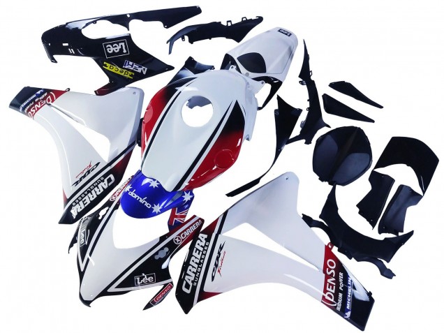 2008-2011 White Red Blue Black Star Lee Carrera Honda CBR1000RR Motorcycle Fairings