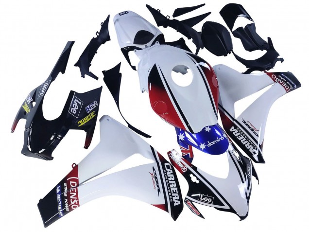 2008-2011 White Red Blue Black Star Lee Carrera Honda CBR1000RR Motorcycle Fairings