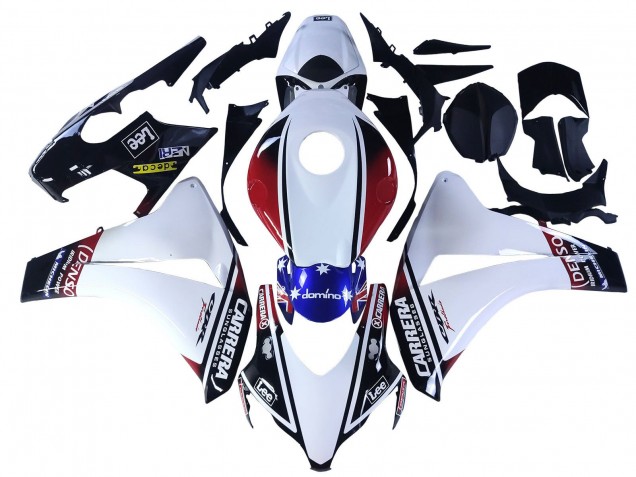 2008-2011 White Red Blue Black Star Lee Carrera Honda CBR1000RR Motorcycle Fairings