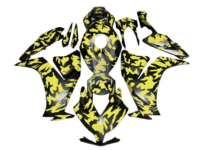 2012-2016 Yellow Grey Black Camouflage Honda CBR1000RR Motorcycle Fairings
