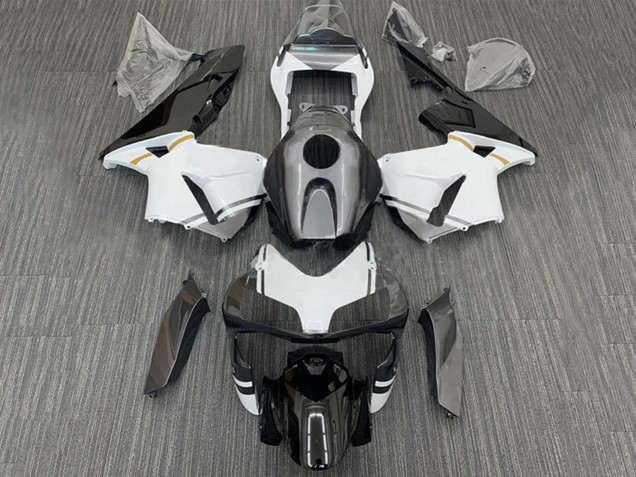 2003-2004 White Glossy Black Matte Black Honda CBR600RR Motorcycle Fairings