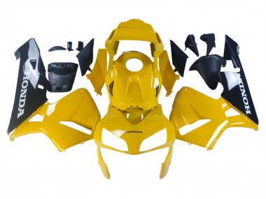 2003-2004 Yellow Glossy Black Honda CBR600RR Motorcycle Fairings