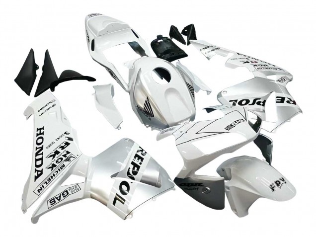 2003-2004 White Silver Black Repsol Honda CBR600RR Motorcycle Fairings