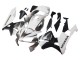 2003-2004 White Matte Black Racing Honda CBR600RR Motorcycle Fairings