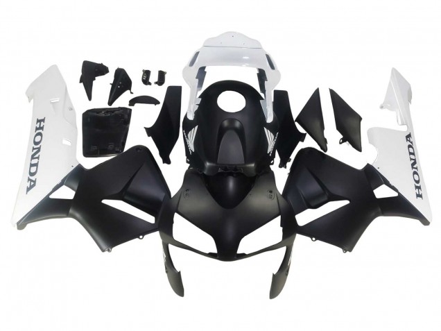 2003-2004 White Matte Black Honda CBR600RR Motorcycle Fairings