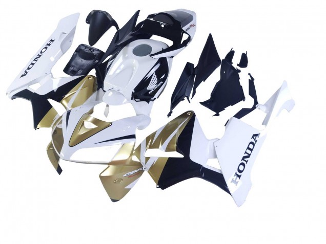2005-2006 Gold White Black Honda CBR600RR Motorcycle Fairings