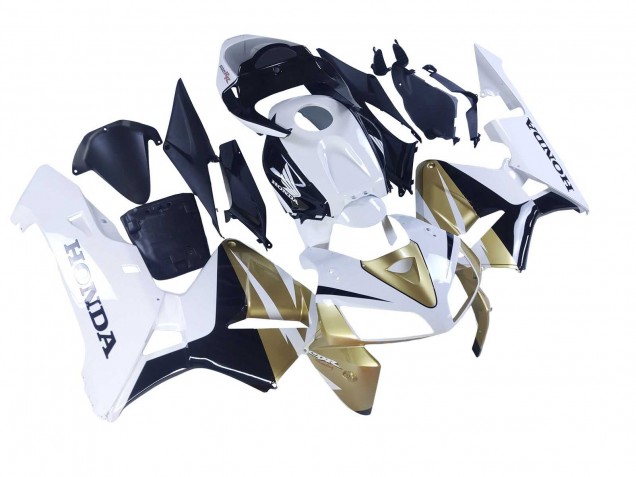 2005-2006 Gold White Black Honda CBR600RR Motorcycle Fairings