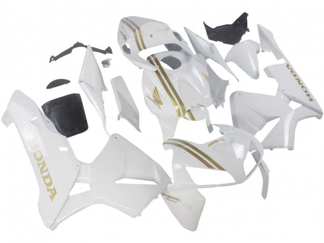 2005-2006 White Gold Honda CBR600RR Motorcycle Fairings