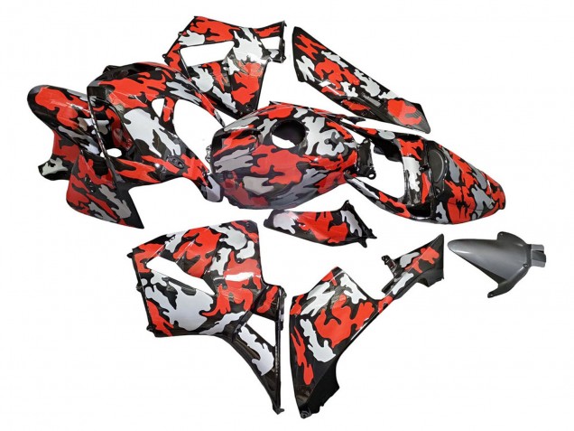 2005-2006 Black with Red Grey Camouflage Honda CBR600RR Motorcycle Fairings