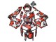 2005-2006 Black with Red Grey Camouflage Honda CBR600RR Motorcycle Fairings