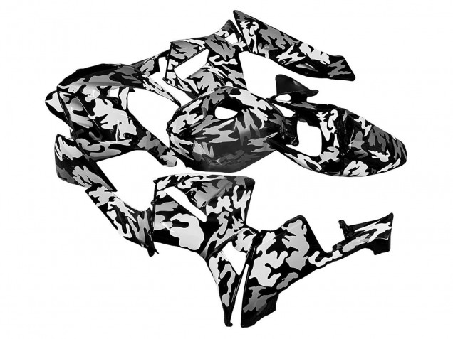 2005-2006 Black White Grey Camouflage Honda CBR600RR Motorcycle Fairings