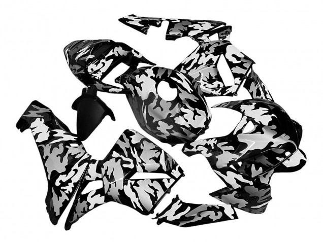2005-2006 Black White Grey Camouflage Honda CBR600RR Motorcycle Fairings