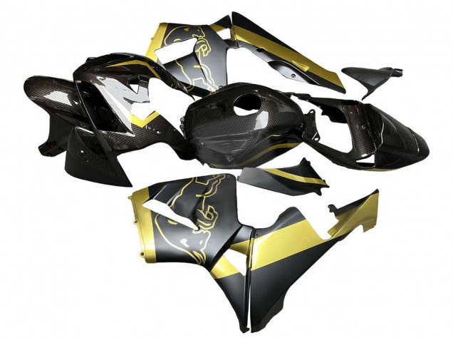 2005-2006 Black Gold Carbon Fiber Honda CBR600RR Motorcycle Fairings