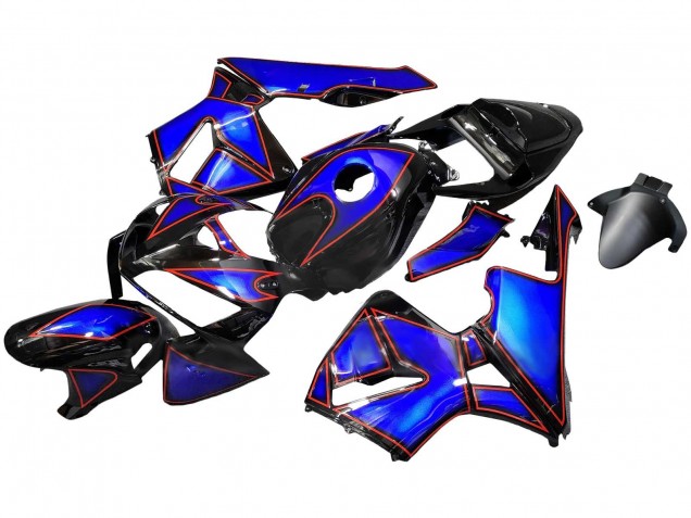 2005-2006 Blue Black with Red Line Honda CBR600RR Motorcycle Fairings
