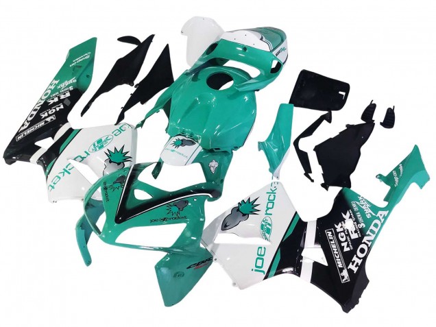 2005-2006 Light Green White Glossy Black JoeRocket Honda CBR600RR Motorcycle Fairings