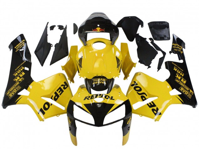 2005-2006 Yellow Black Repsol Honda CBR600RR Motorcycle Fairings
