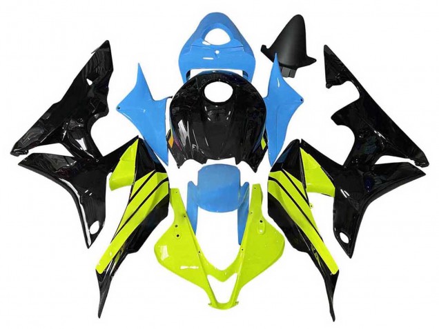 2007-2008 Blue Yellow Glossy Black Honda CBR600RR Motorcycle Fairings