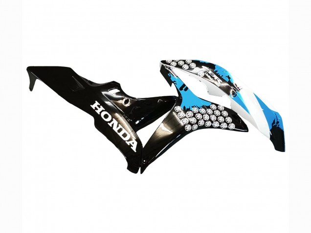 2007-2008 White Light Blue Glossy Black Honda CBR600RR Motorcycle Fairings