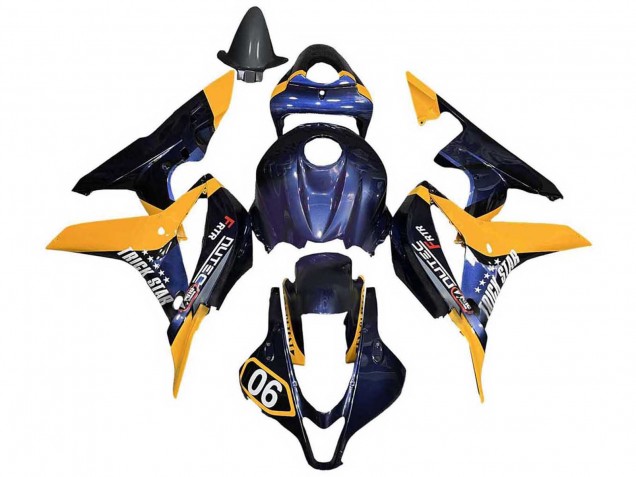 2007-2008 Orange Dark Blue Trick Star 06 Honda CBR600RR Motorcycle Fairings
