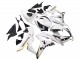 2007-2008 White Gold Glossy Black Playboy Honda CBR600RR Motorcycle Fairing