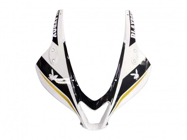 2007-2008 White Gold Glossy Black Playboy Honda CBR600RR Motorcycle Fairing