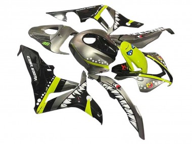 2007-2008 Grey Fluorescent Yellow Shark Honda CBR600RR Motorcycle Fairings