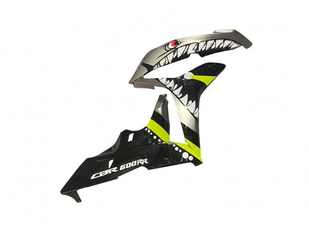 2007-2008 Grey Fluorescent Yellow Shark Honda CBR600RR Motorcycle Fairings