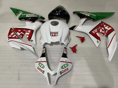2007-2008 White Green Red Castrol Honda CBR600RR Motorcycle Fairings
