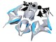 2007-2008 Glossy Grey Light Blue Honda CBR600RR Motorcycle Fairings